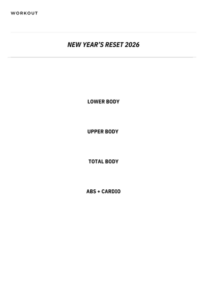 NEW YEAR'S RESET 2026